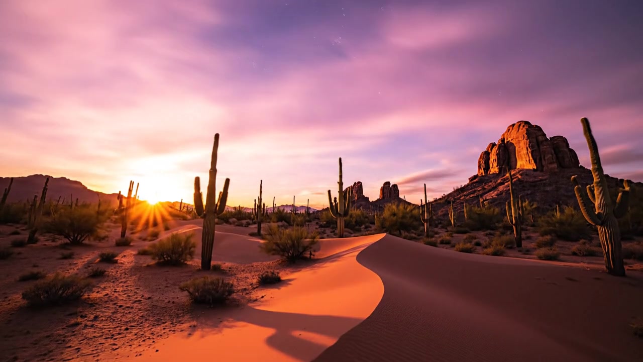 A timelapse of a desert landscape from our pink golden hour 