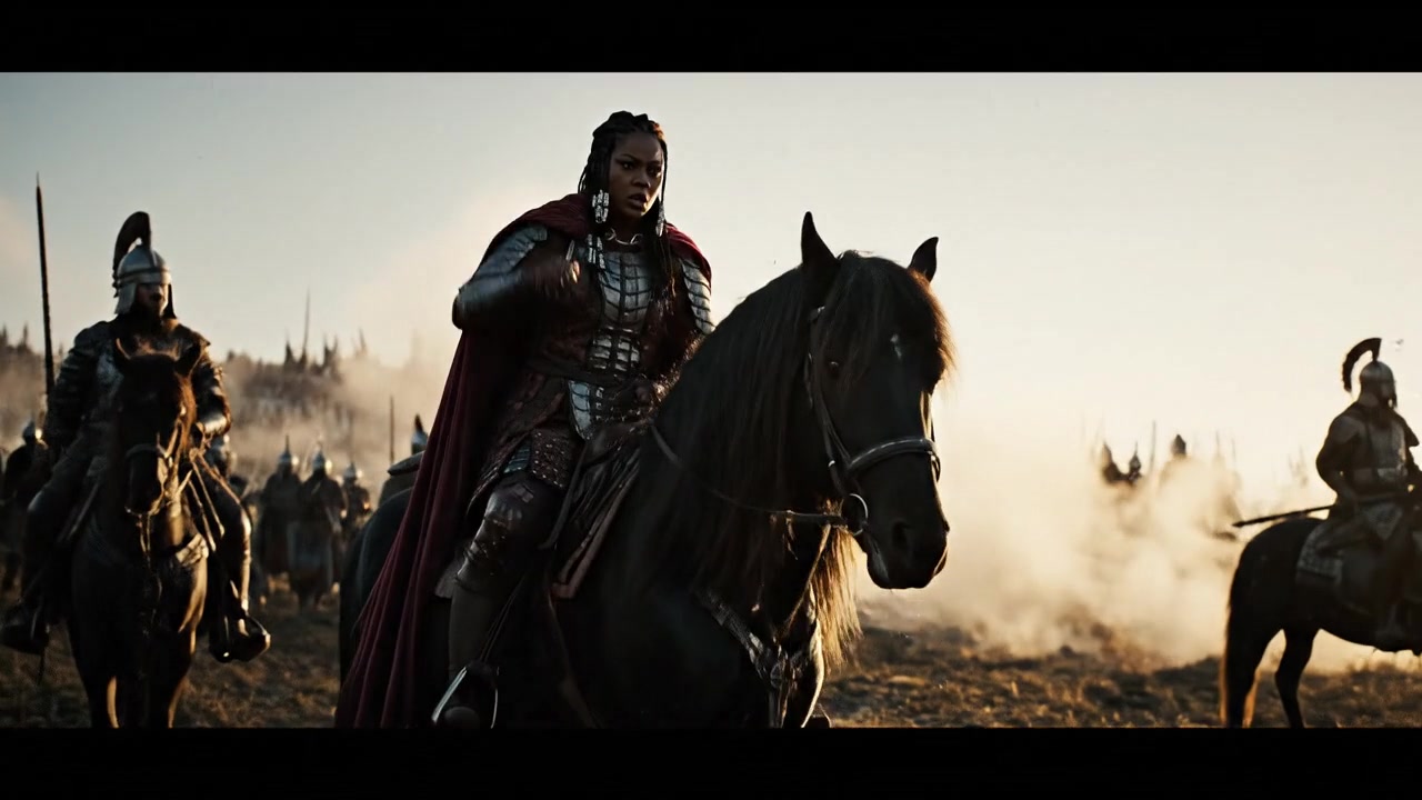 We ride at dawn!, cinematic, dramatic lighting, film grain, 