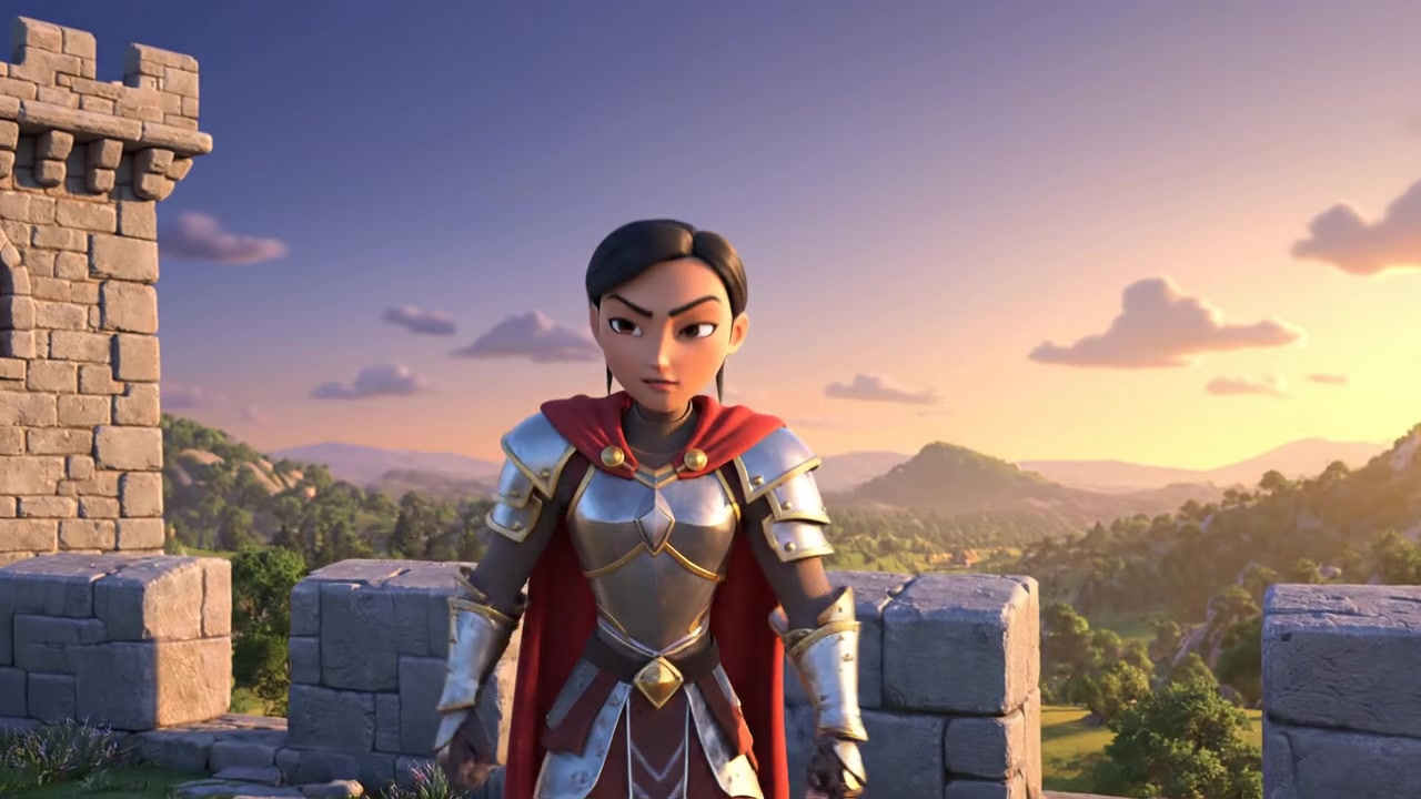 We ride at dawn!, 3D animated, Pixar style, vibrant colors, 