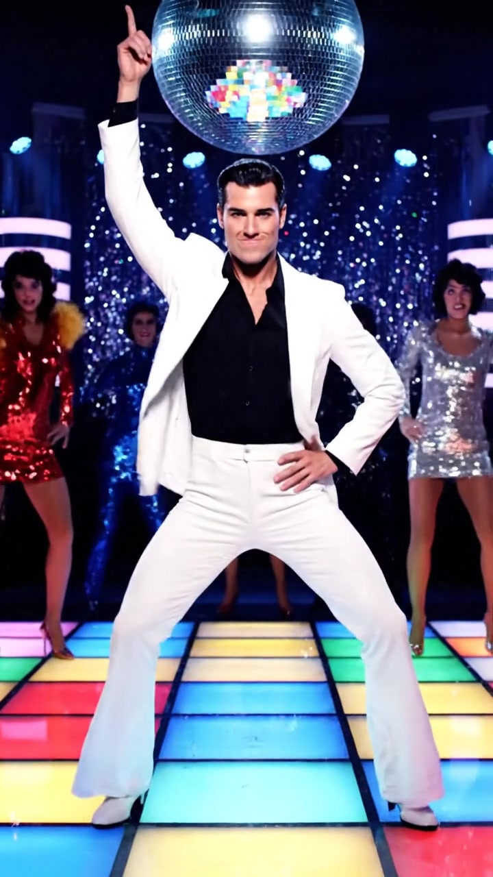 Tecnaries does the dance from Saturday Night Fever.